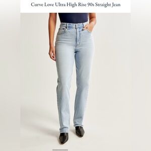 Abercrombie Curve Love ultra high rise 90’s straight jean